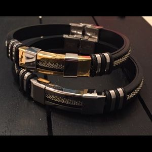 2/ 8” Stainless Steel Steampunk Bracelets Set
